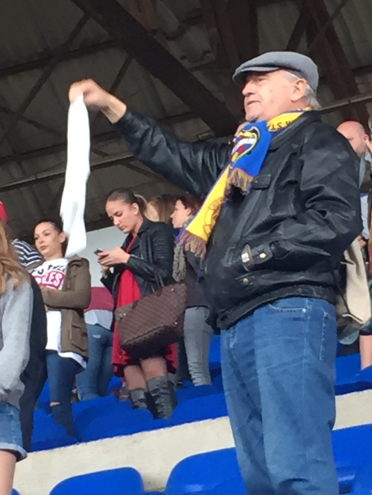 Whte hankies at the final whistle